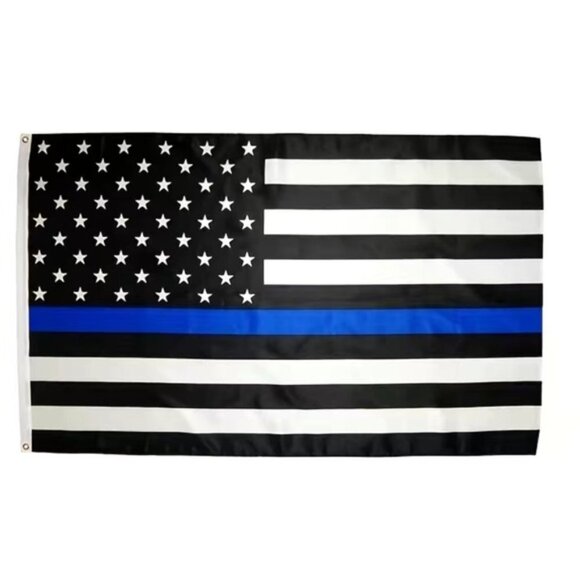 United States Flag 3 X 5 Foot Thin Blue Line Law Enforcement Officers Ou… - Picture 9 of 9